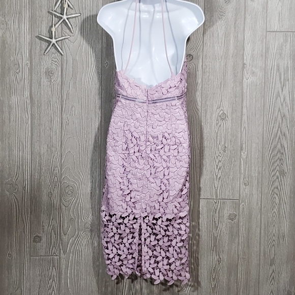 Bardot Gemma Dress Size 6 Halter Embroidered Lace Sleeveless Wedding - Picture 6 of 13